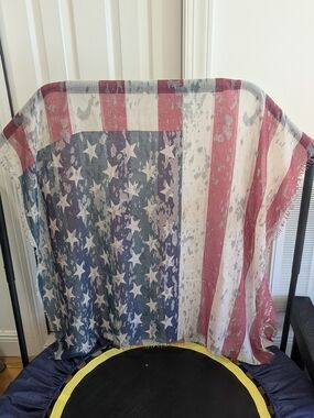 Distressed American Flag Tapestry - Red, White & Blue